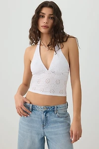 Camisole licou à broderie anglaise