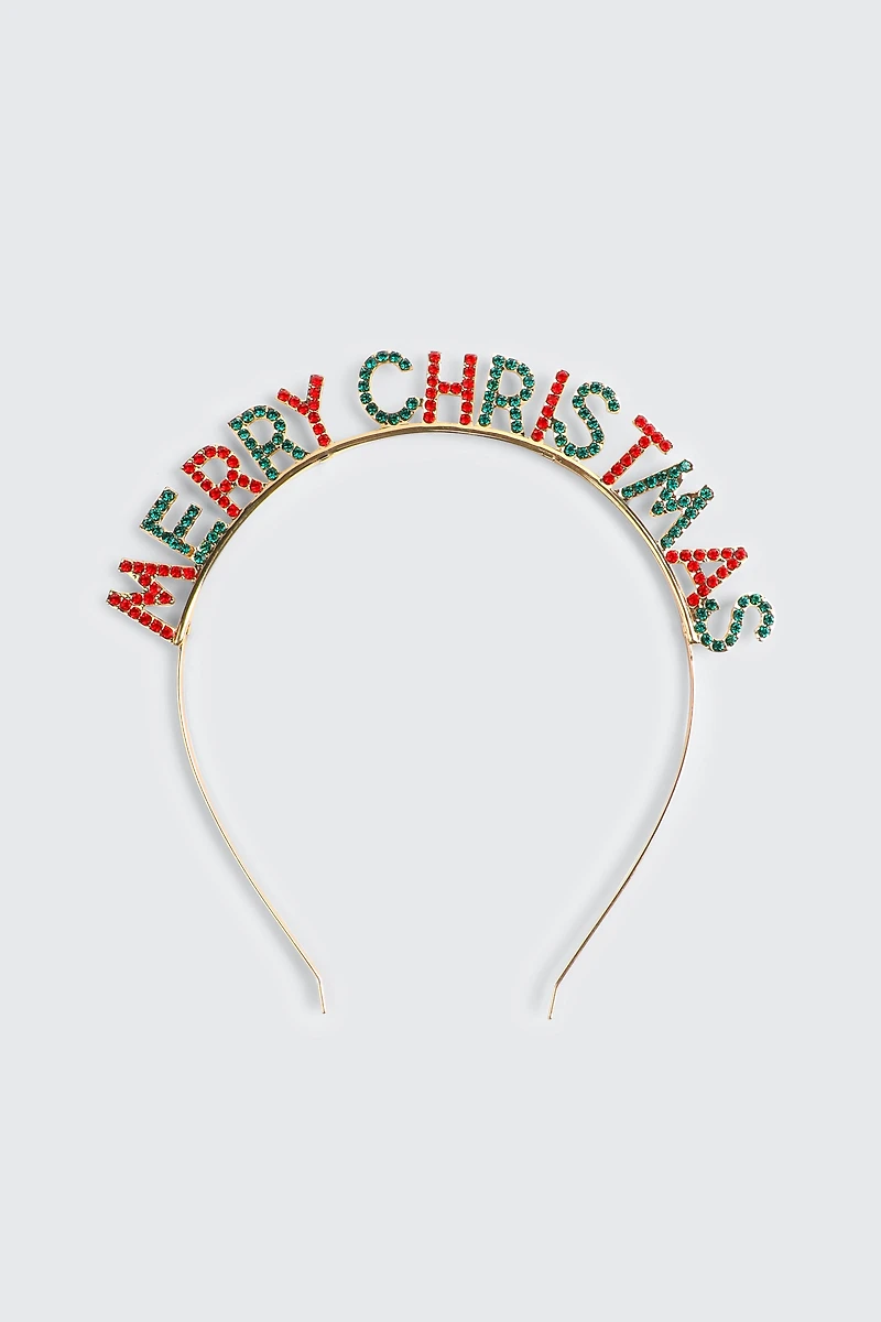Ardene Merry Christmas Headband in Gold