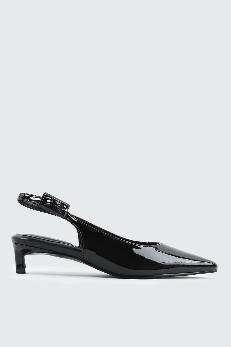 Ardene Kitten Heel Slingback Pumps in | Size | Faux Leather