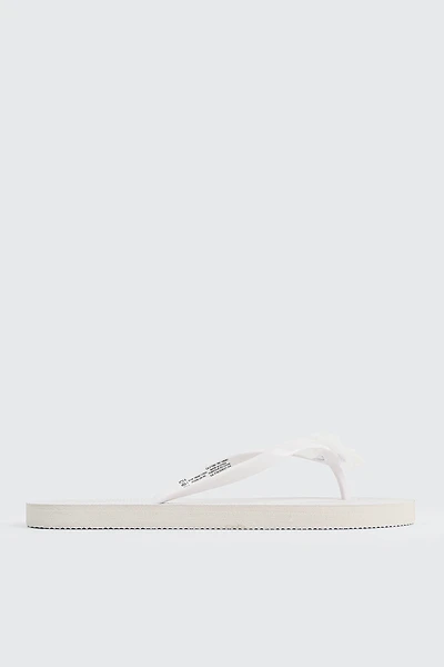 Ardene 3D Flower Flip-Flops Sandals in White | Size | Eco-Conscious