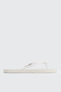 Ardene 3D Flower Flip-Flops Sandals in White | Size | Eco-Conscious