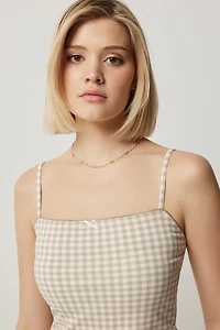 Camisole imprimée à bordure frisons