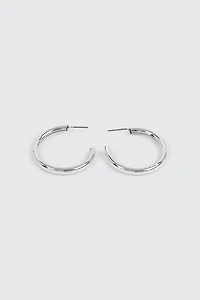 Anneaux tubulaires plaqués or blanc 14K