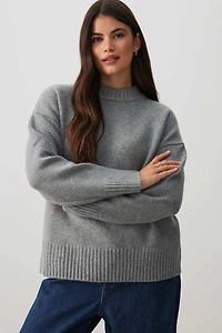 Ardene Long Oversized Sweater in Dark Grey | Size Medium | Polyester/Spandex