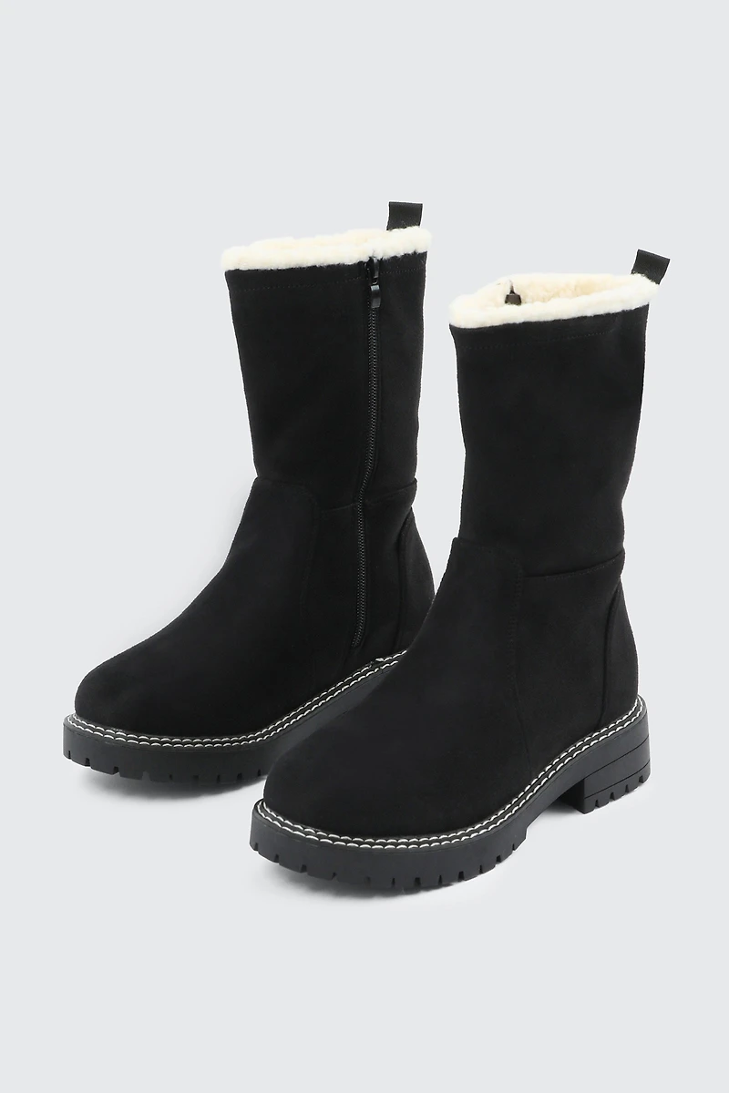 Bottes d'hiver en faux suède