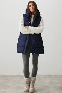 Ardene The Maxi Puff Vest in Arctic Breeze | Size | Polyester