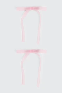 Ardene 2-Pack Tulle Hair Bows in Light Pink
