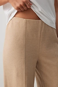 Pantalon à jambe large en tricot bross