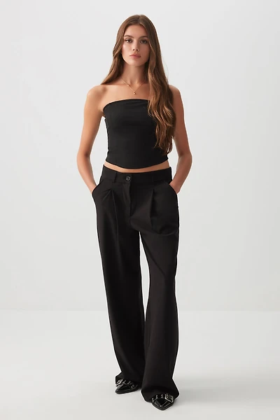 Ardene High Rise Straight Leg Tailored Pants in | Size | Polyester/Elastane/Viscose