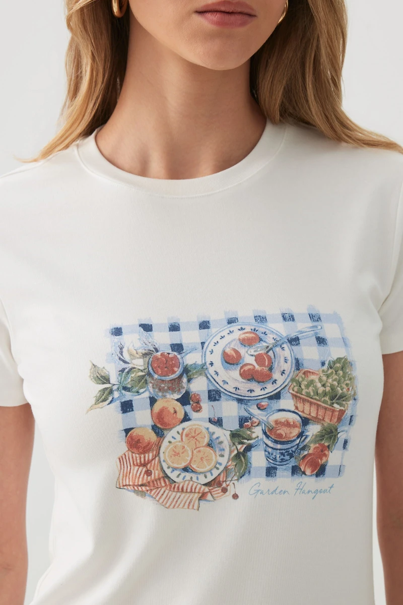 T-shirt graphique ajust