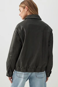 Blouson d'aviateur en faux cuir