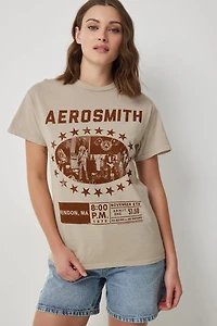 Ardene Aerosmith T-Shirt in Beige | Size | 100% Cotton