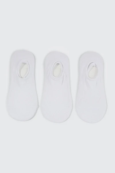 Ardene 3-Pack Solid Shoe Liners in White | Polyester/Spandex