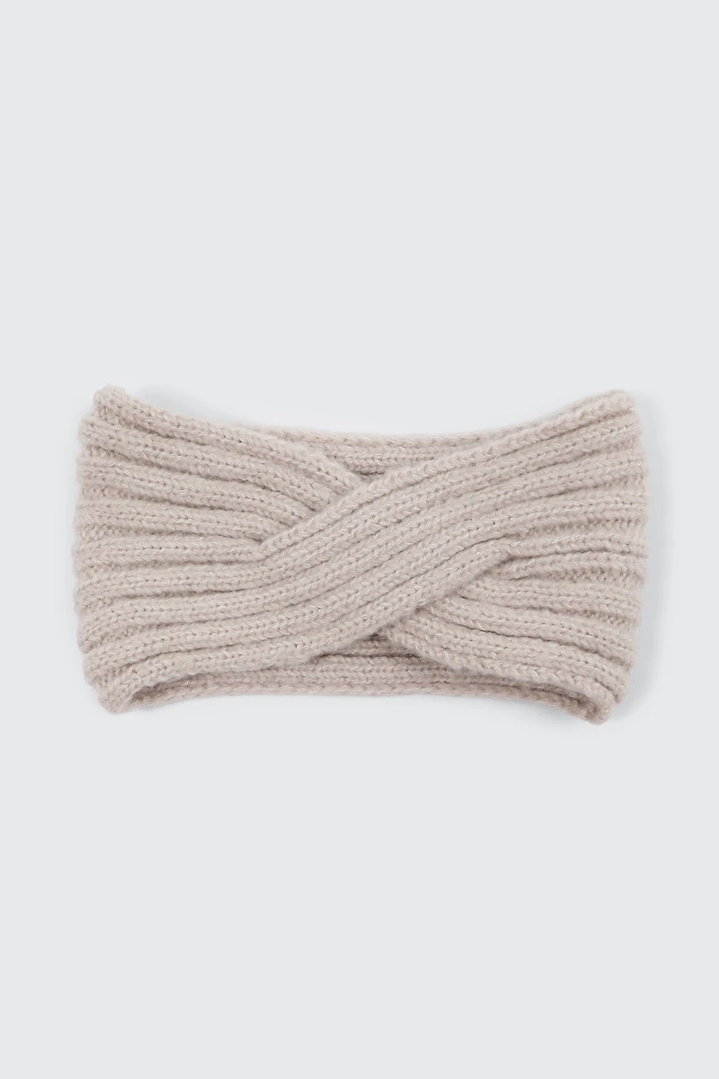 Ardene Twist Headband in Beige | 100% Acrylic