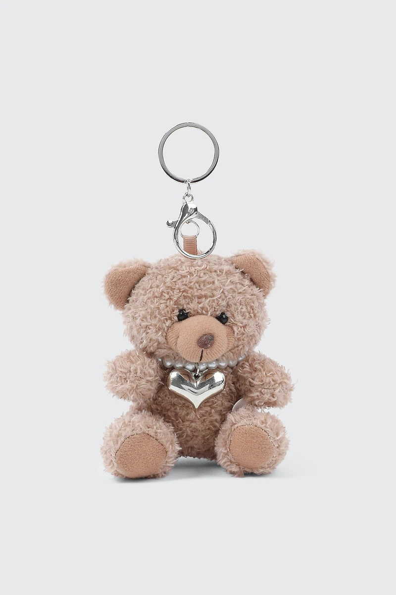 Ardene Plushie Bear Bag Charm in Brown
