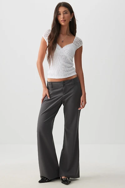Ardene Flare Trousers in Dark Grey | Size | Polyester/Rayon/Spandex