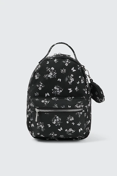 Ardene Canvas Backpack with Coin Purse in Black | 100% Recycled Polyester | Eco-Conscious