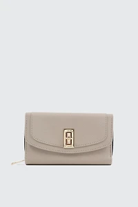 Ardene Flap Wallet with Coin Compartment in Beige | Polyester