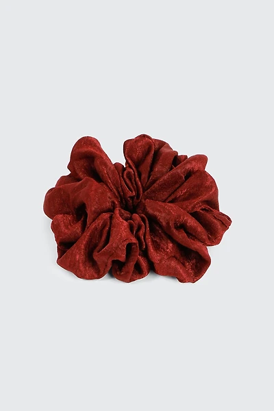 Ardene XL Satin Scrunchie in Burgundy | Polyester