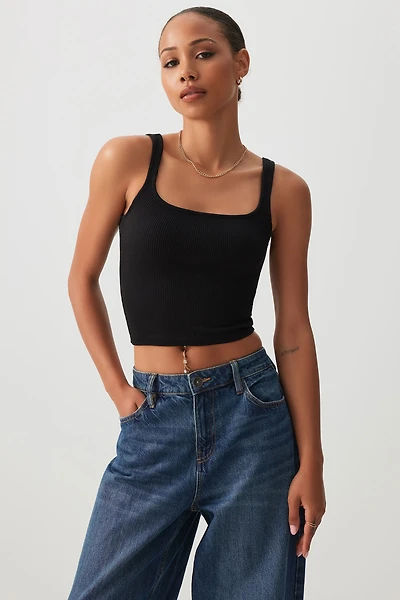 Ardene Basic Crop Seamless Tank Top in | Size | Nylon/Elastane | Eco-Conscious
