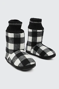 Pantoufles bottines à carreaux pour hommes