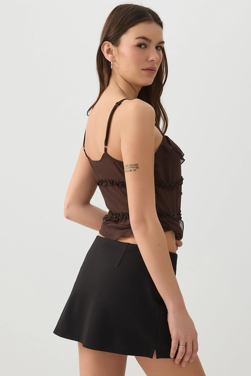 Microjupe-short à fente