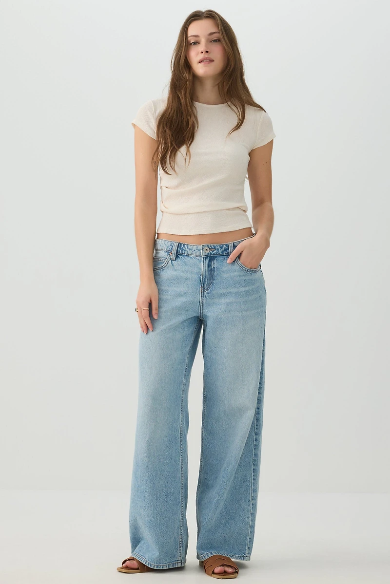 Haut court en maille côtelée