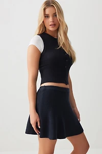 Jupe patineuse courte en tricot