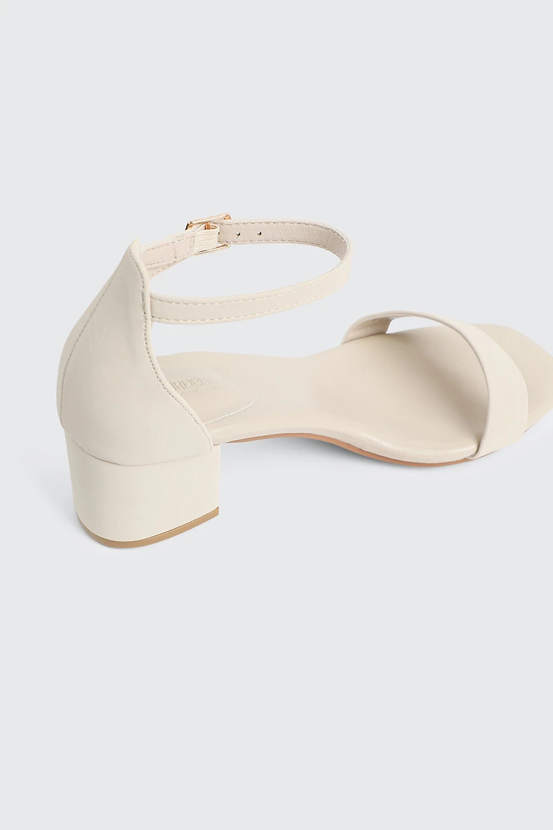 Sandales à talon bloc en faux suède