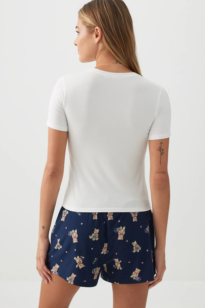 Haut de pyjama graphique en tissu HUSHKNIT