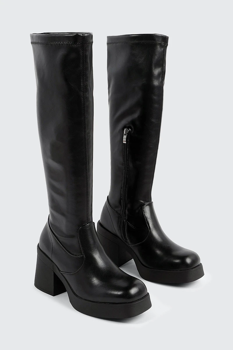 Bottes hautes en faux cuir
