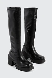 Bottes hautes en faux cuir
