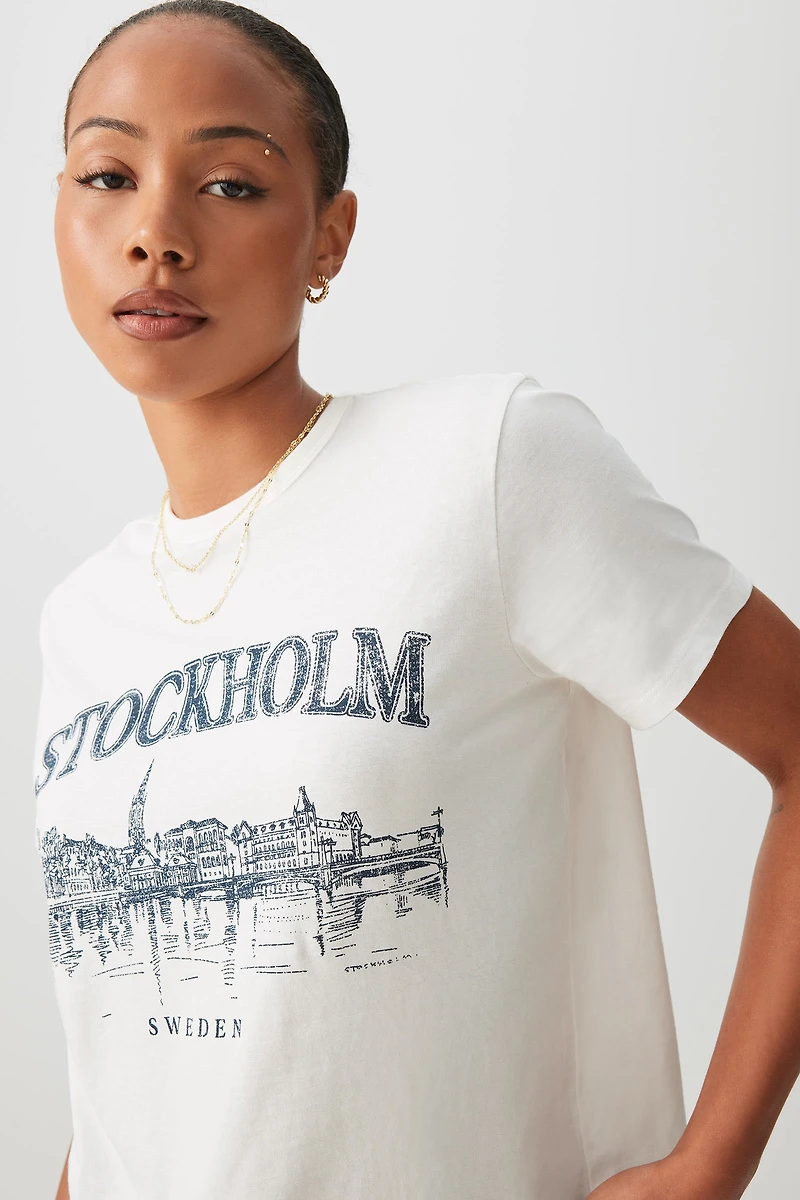 T-shirt court graphique