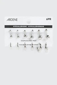 6 paires d'anneaux et de boucles d'oreilles
