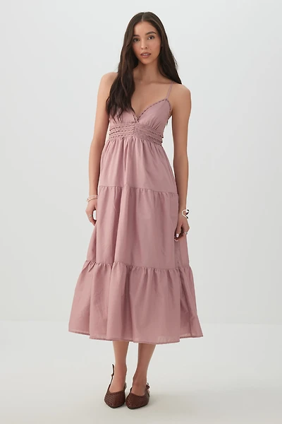 Robe maxi smockée