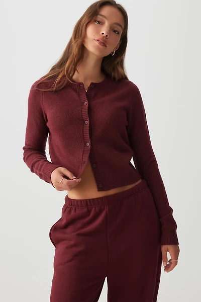 Ardene Crew Neck Cardigan in | Size | Polyester/Elastane | Eco-Conscious