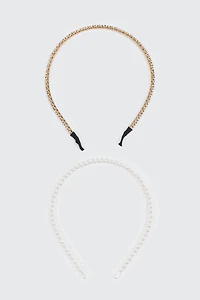 Duo de serre-têtes à pierres du Rhin et perles