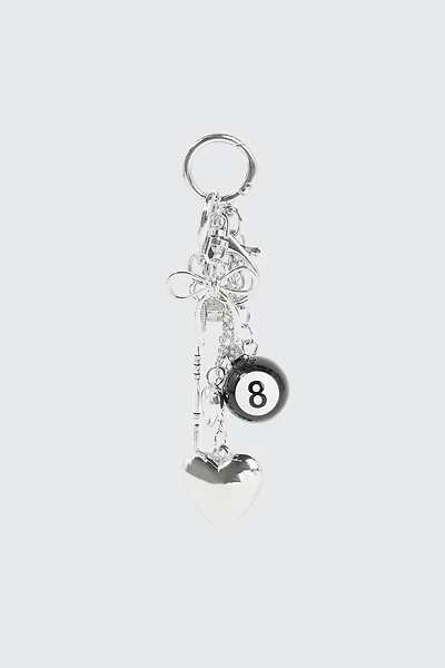 Ardene Multi Charm Keychain in Silver
