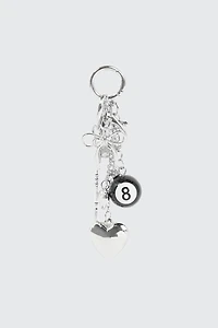 Ardene Multi Charm Keychain in Silver
