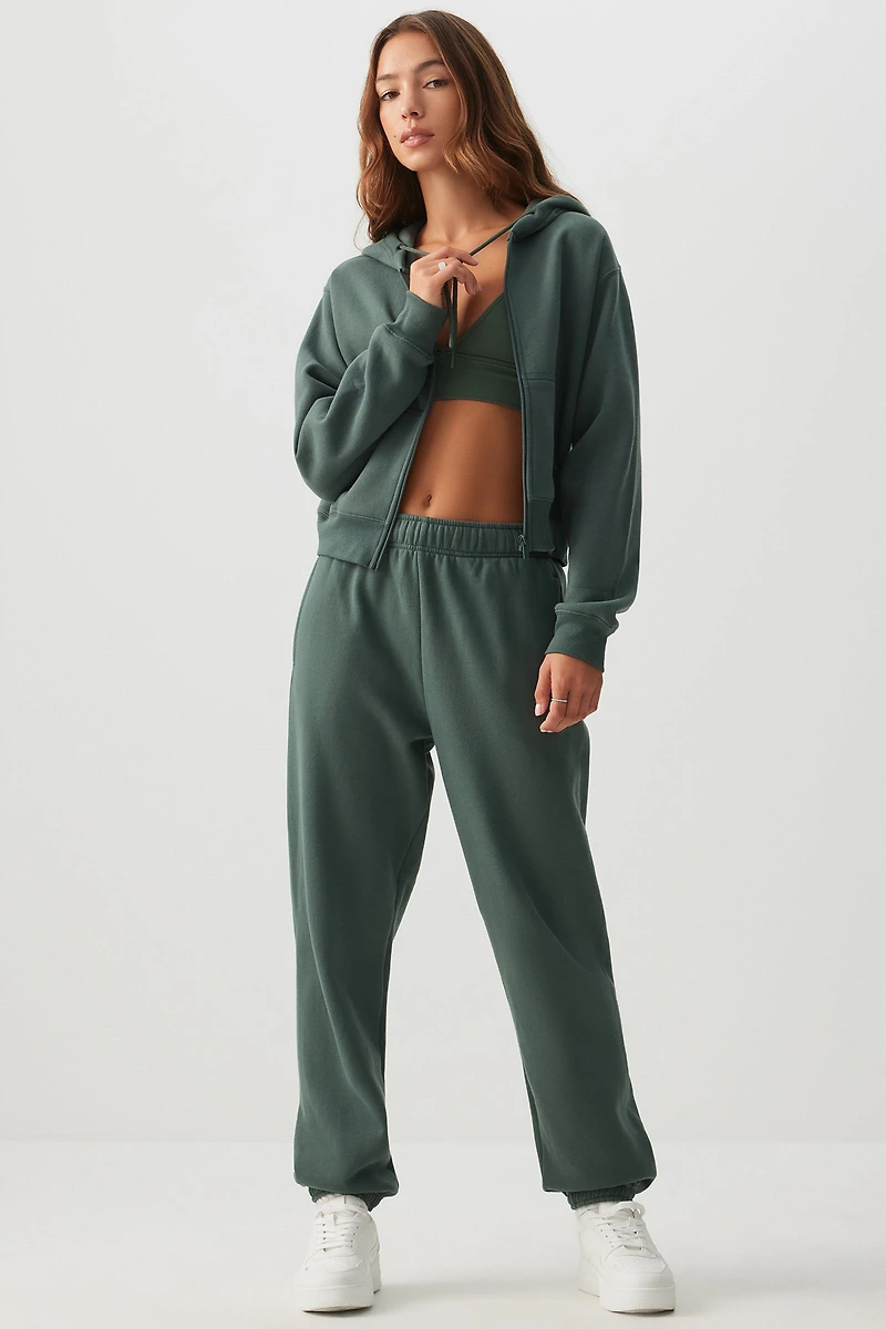 Ardene MADESOFT Fleece Baggy Sweatpants in Thyme | Size | Polyester/Cotton | Eco-Conscious