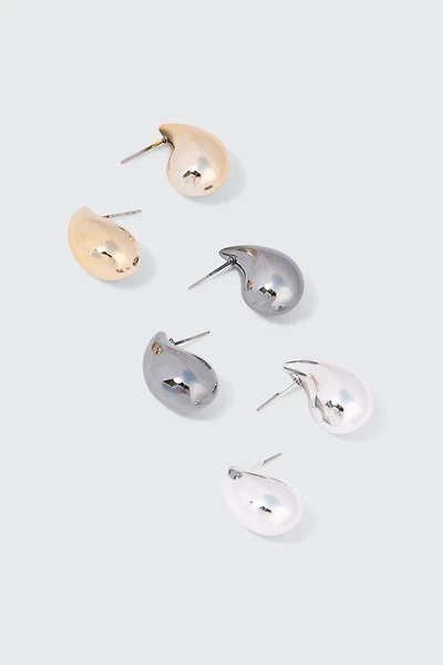 Ardene 3-Pack Teardrop Earrings | Stainless Steel
