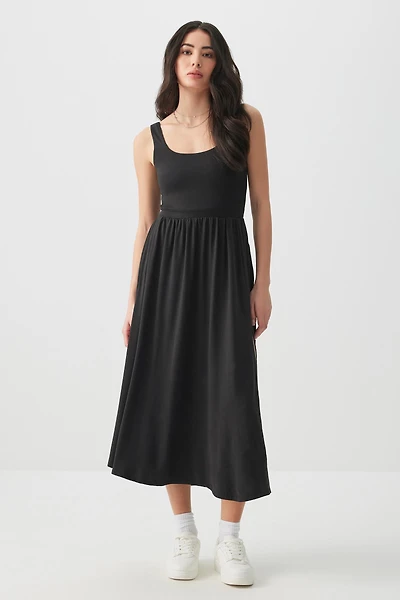 Ardene Super Soft Midi Dress with Slit in | Size | Polyester/Elastane | Eco-Conscious