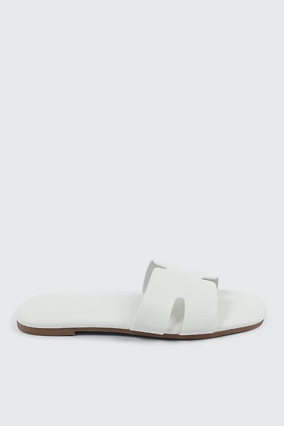 Ardene H-Strap Sandals in White | Size | Faux Leather