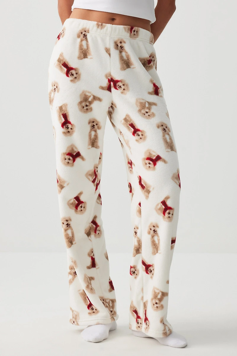 Ardene SUNDAYSOFT Flared PJ Pants in Beige | Size | Polyester | Eco-Conscious