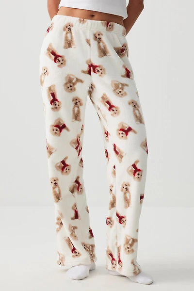 Ardene SUNDAYSOFT Flared PJ Pants in Beige | Size | Polyester | Eco-Conscious