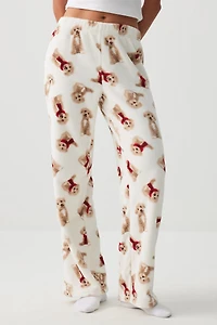 Ardene SUNDAYSOFT Flared PJ Pants in Beige | Size | Polyester | Eco-Conscious