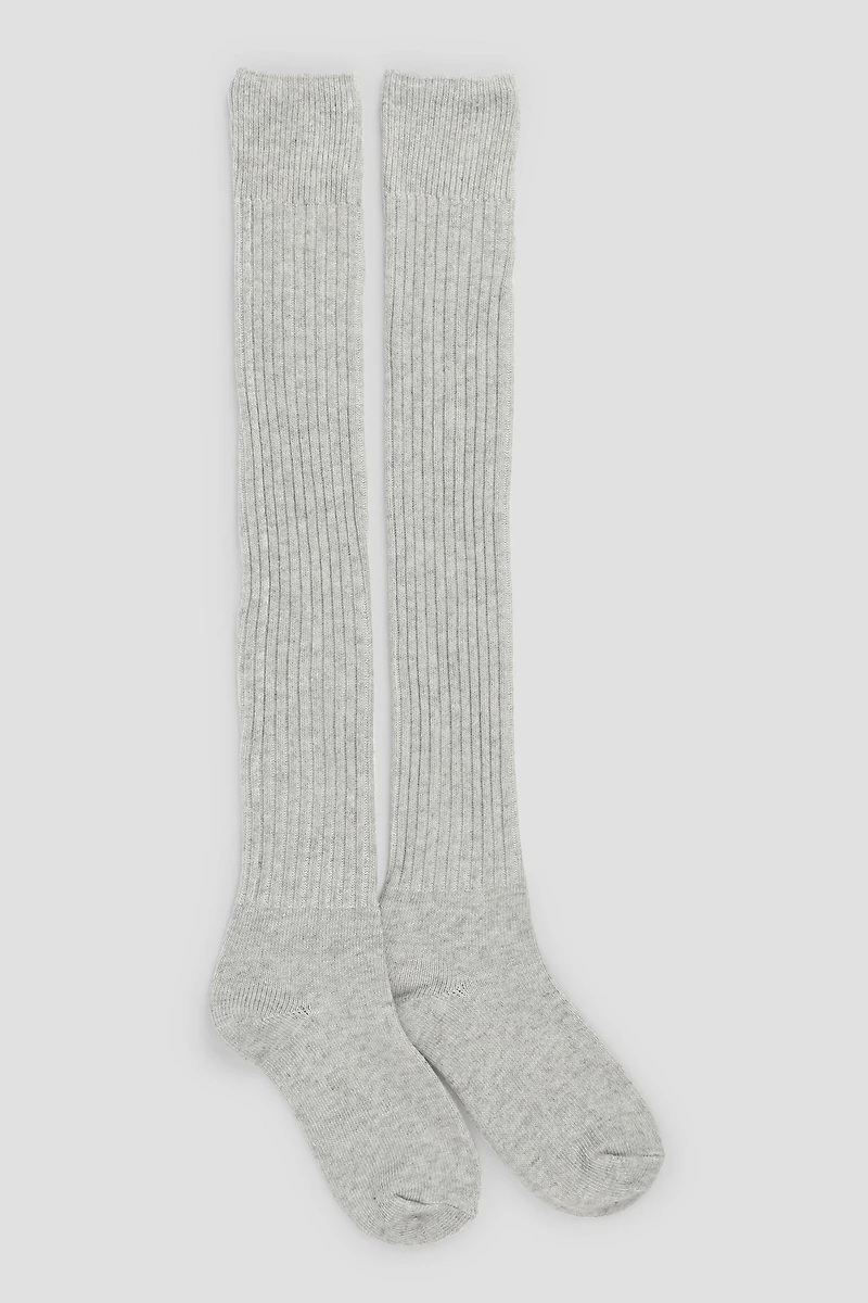 Ardene Ribbed Over-the-Knee Socks in | Polyester/Spandex