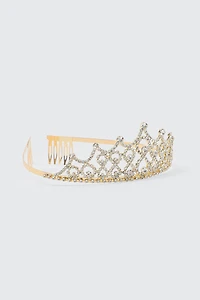 Ardene Classic Embellished Tiara in Gold
