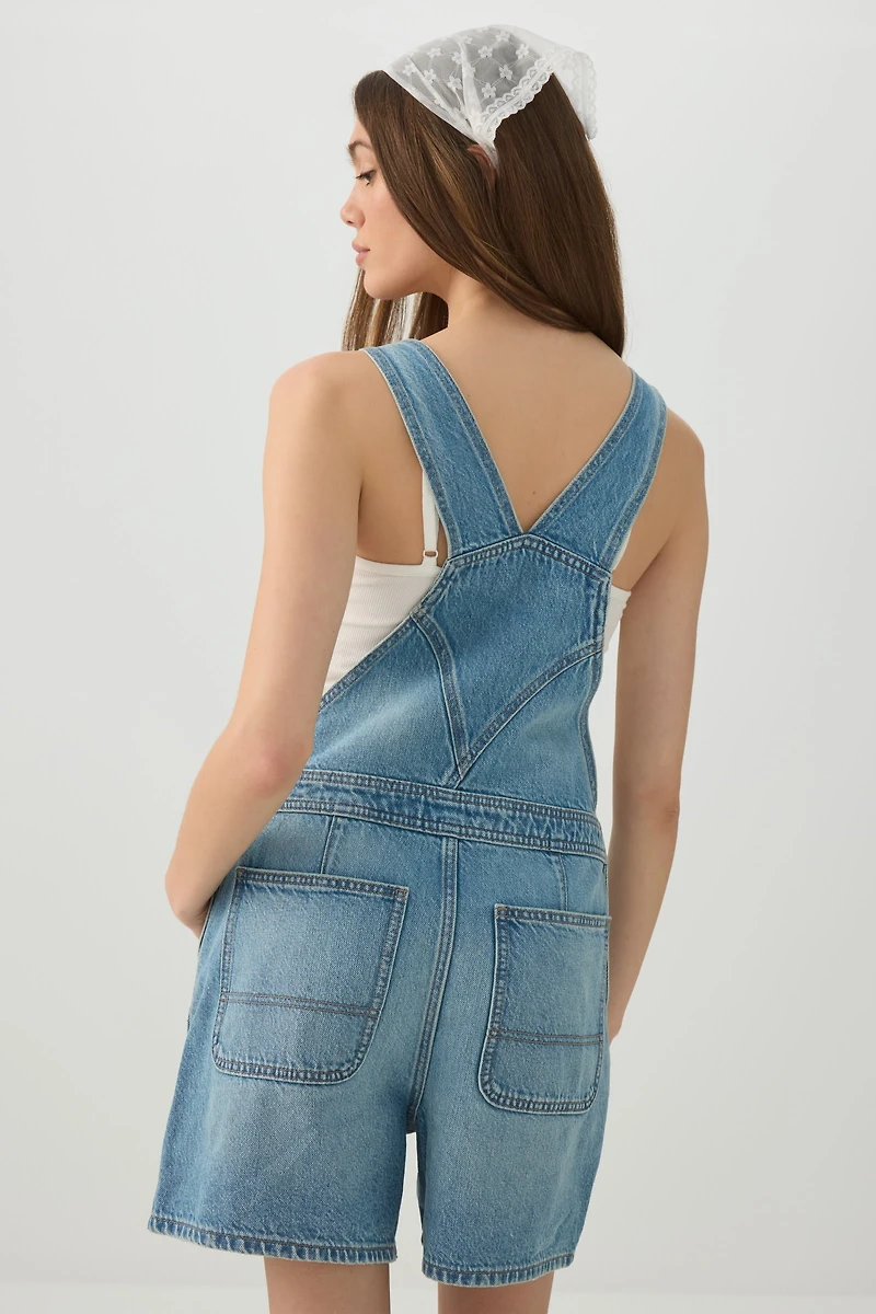 Salopette courte en denim