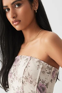 Ardene Mesh Bustier in White | Size XS | Polyester/Elastane